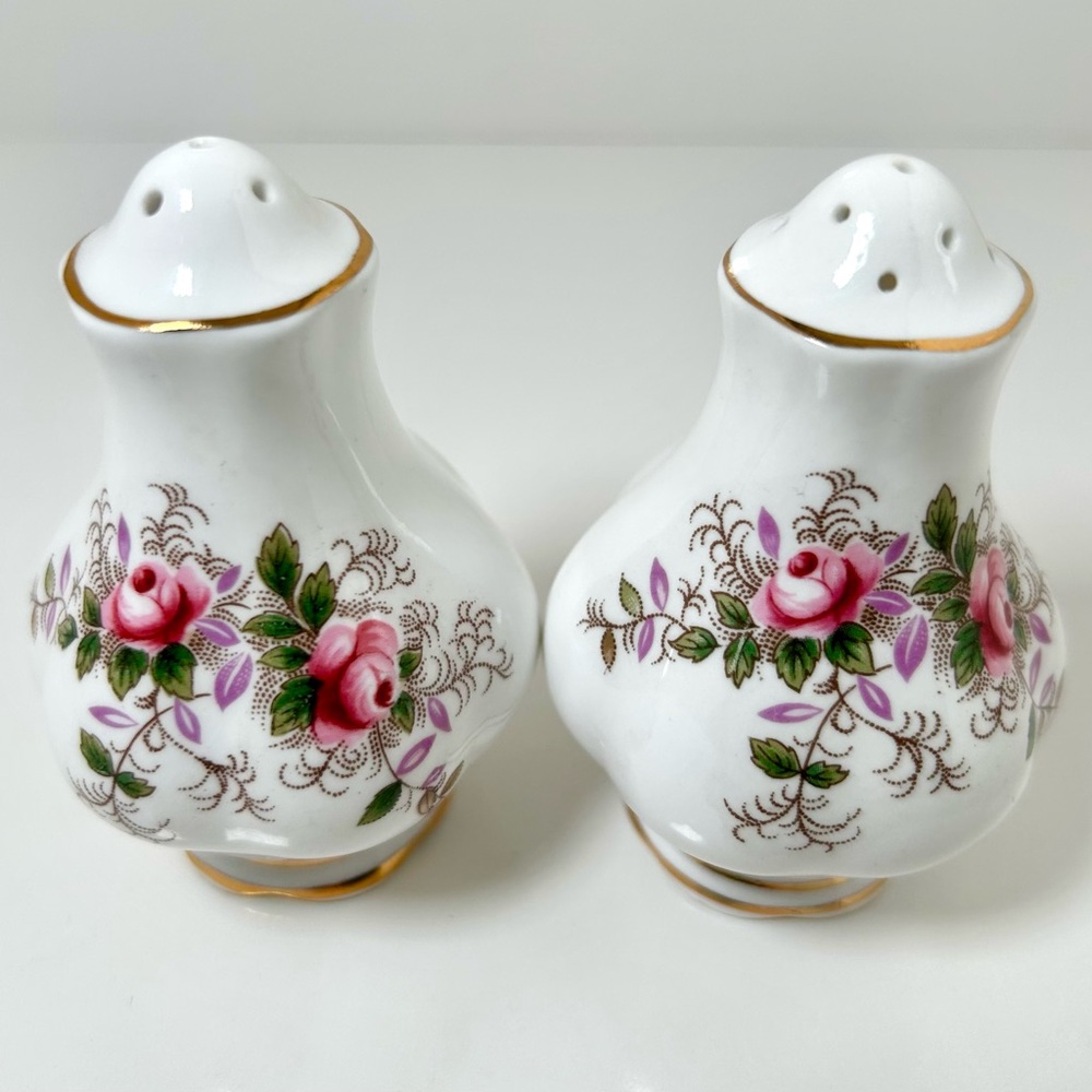 Vintage Royal Albert Floral Salt and Pepper Shakers, English Bone China